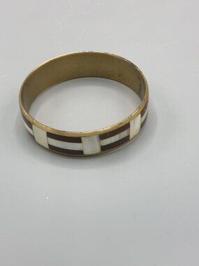 Shell and Brass Inlaid bracelet
